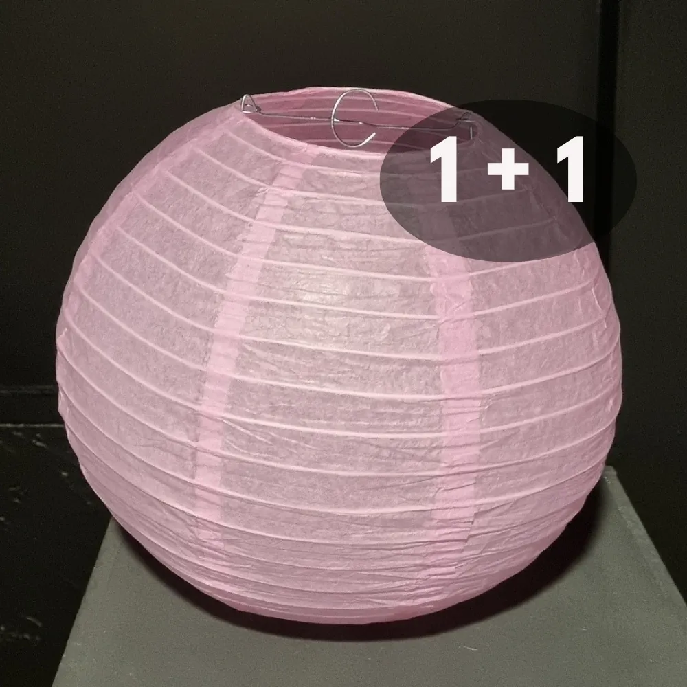 LICHT ROZE PAPIEREN LAMPION - PER STUK VANAF
