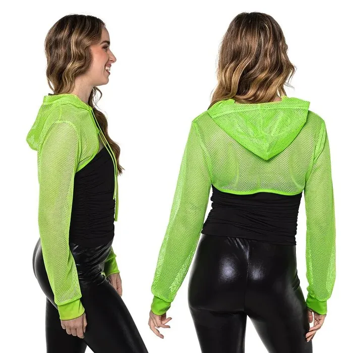 FISHNET BOLERO – UV / BLACKLIGHT – NEON GREEN