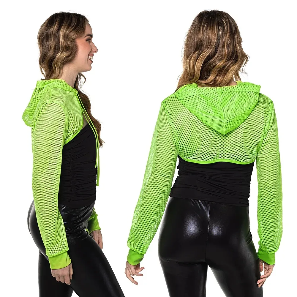FISHNET BOLERO – UV / BLACKLIGHT – NEON GREEN