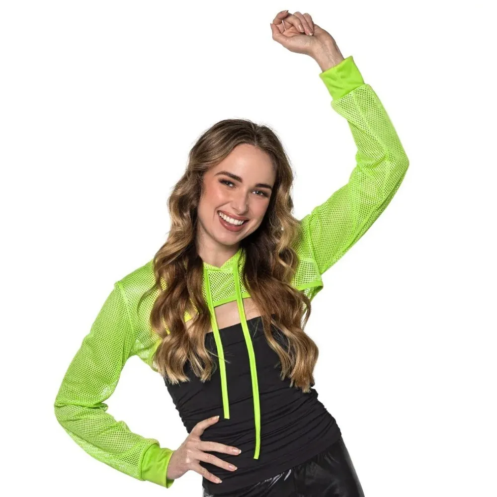 FISHNET BOLERO – UV / BLACKLIGHT – NEON GREEN
