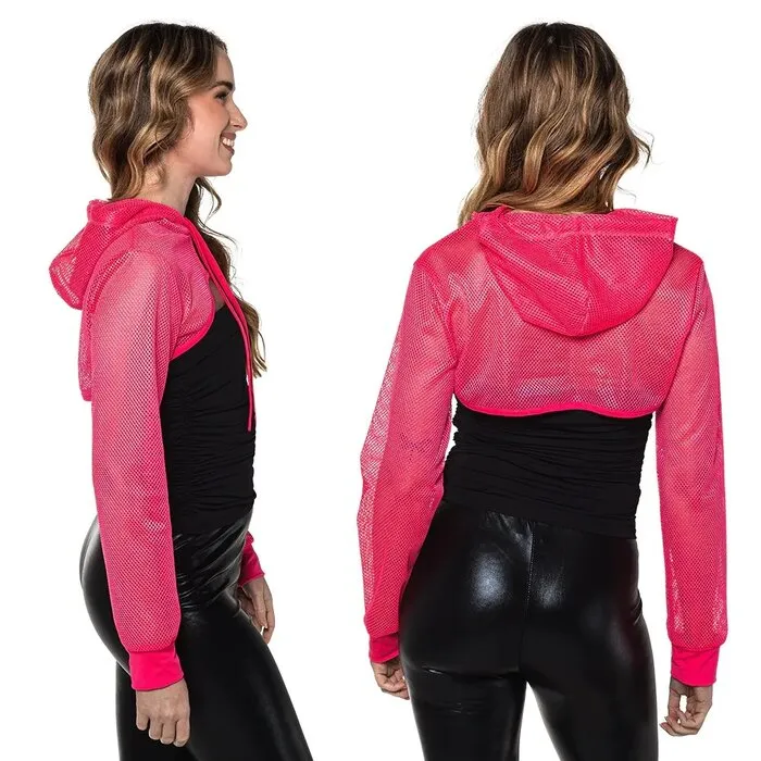 FISHNET BOLERO - UV / BLACKLIGHT - NEON PINK