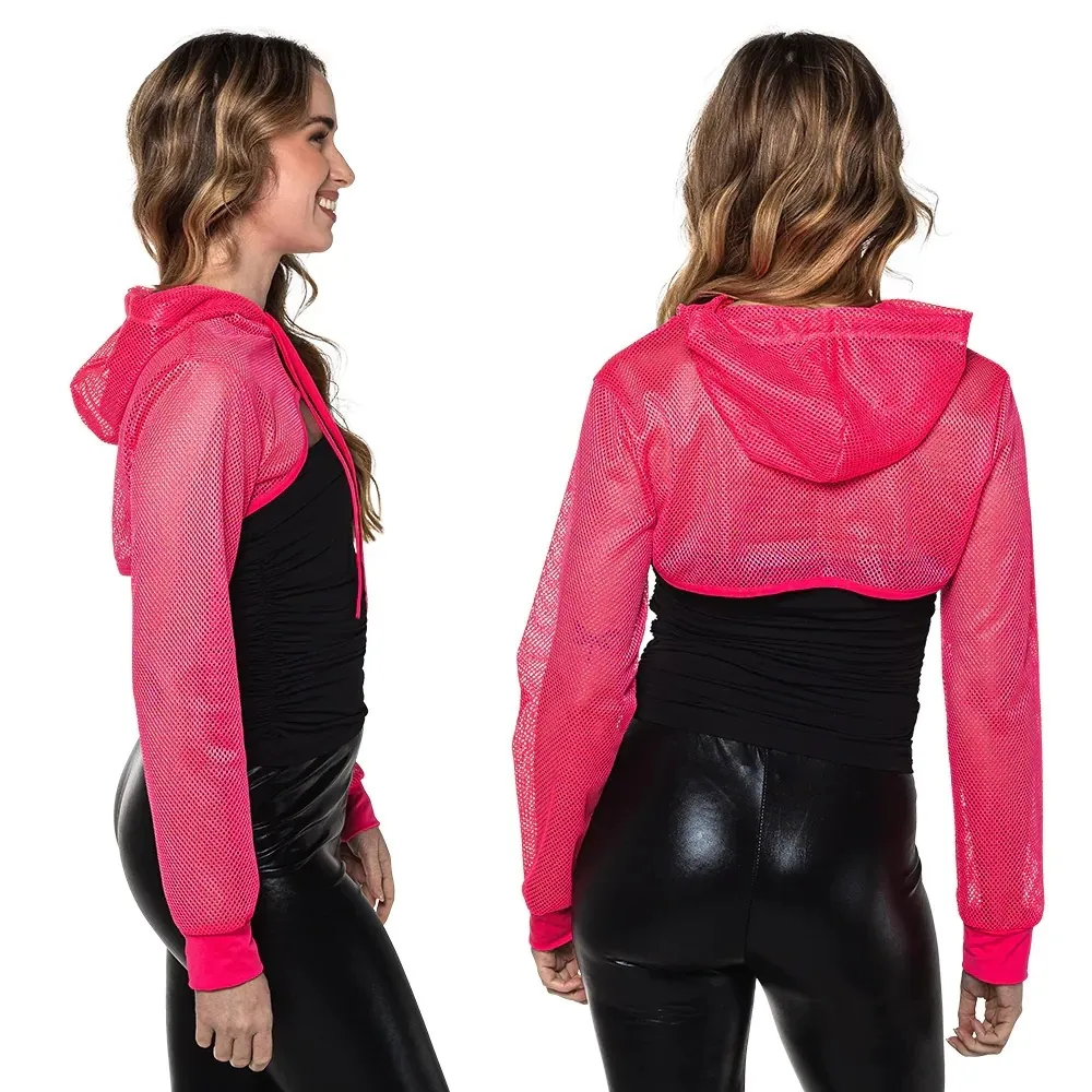 FISHNET BOLERO - UV / BLACKLIGHT - NEON PINK