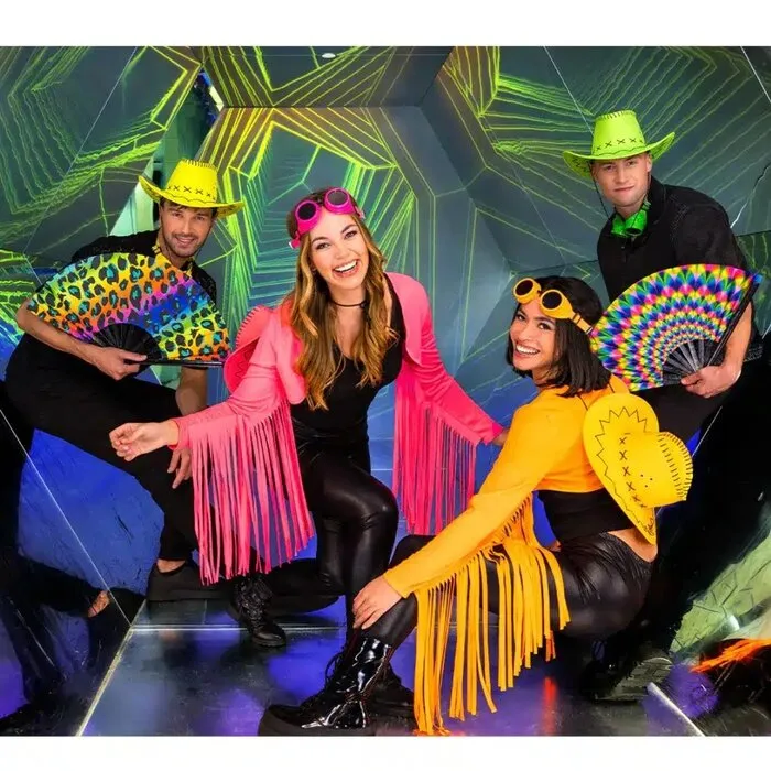 BOLERO MET FRANJES - UV / BLACKLIGHT - NEON ROZE