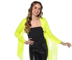 FRINGE BOLERO - UV / BLACKLIGHT - NEON YELLOW