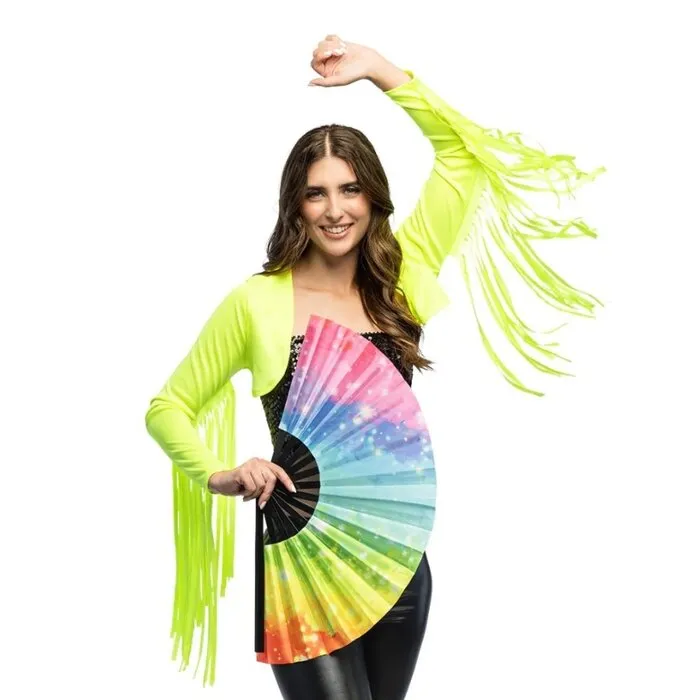BOLERO MET FRANJES - UV / BLACKLIGHT - NEON GEEL