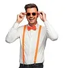 UV ACCESSOIRE SET - BRIL, STRIK, BRETELS - NEON ORANJE