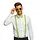 UV ACCESSORY SET - GLASSES, BOW TIE, SUSPENDERS - NEON GREEN