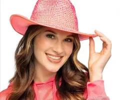 COWBOY HAT AURORA - UV / BLACKLIGHT - NEON PINK
