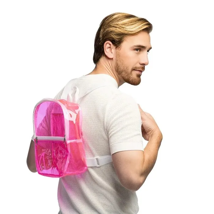 BACKPACK TRANSPARANT - UV / BLACKLIGHT - NEON PINK