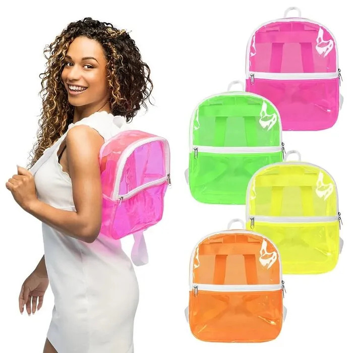 BACKPACK TRANSPARANT - UV / BLACKLIGHT - NEON YELLOW