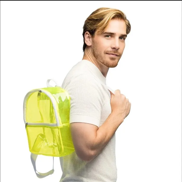 BACKPACK TRANSPARANT - UV / BLACKLIGHT - NEON YELLOW