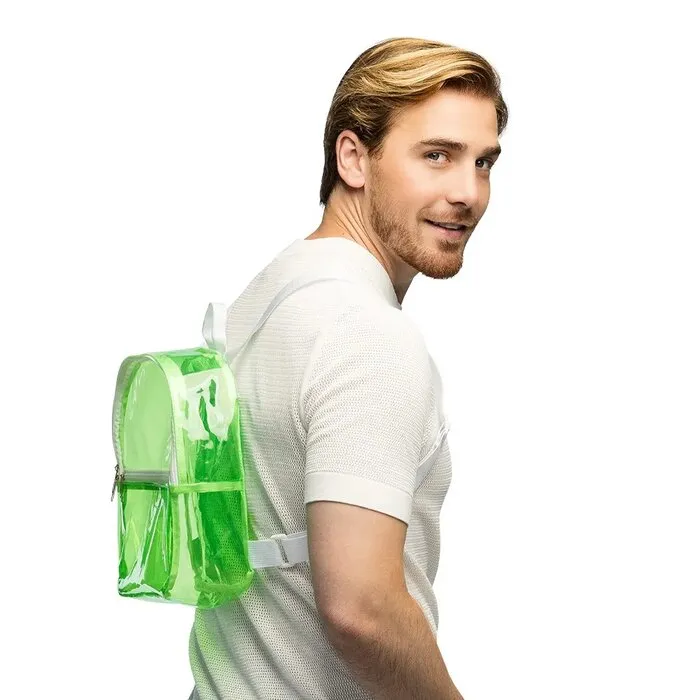 BACKPACK TRANSPARANT - UV / BLACKLIGHT - NEON GREEN