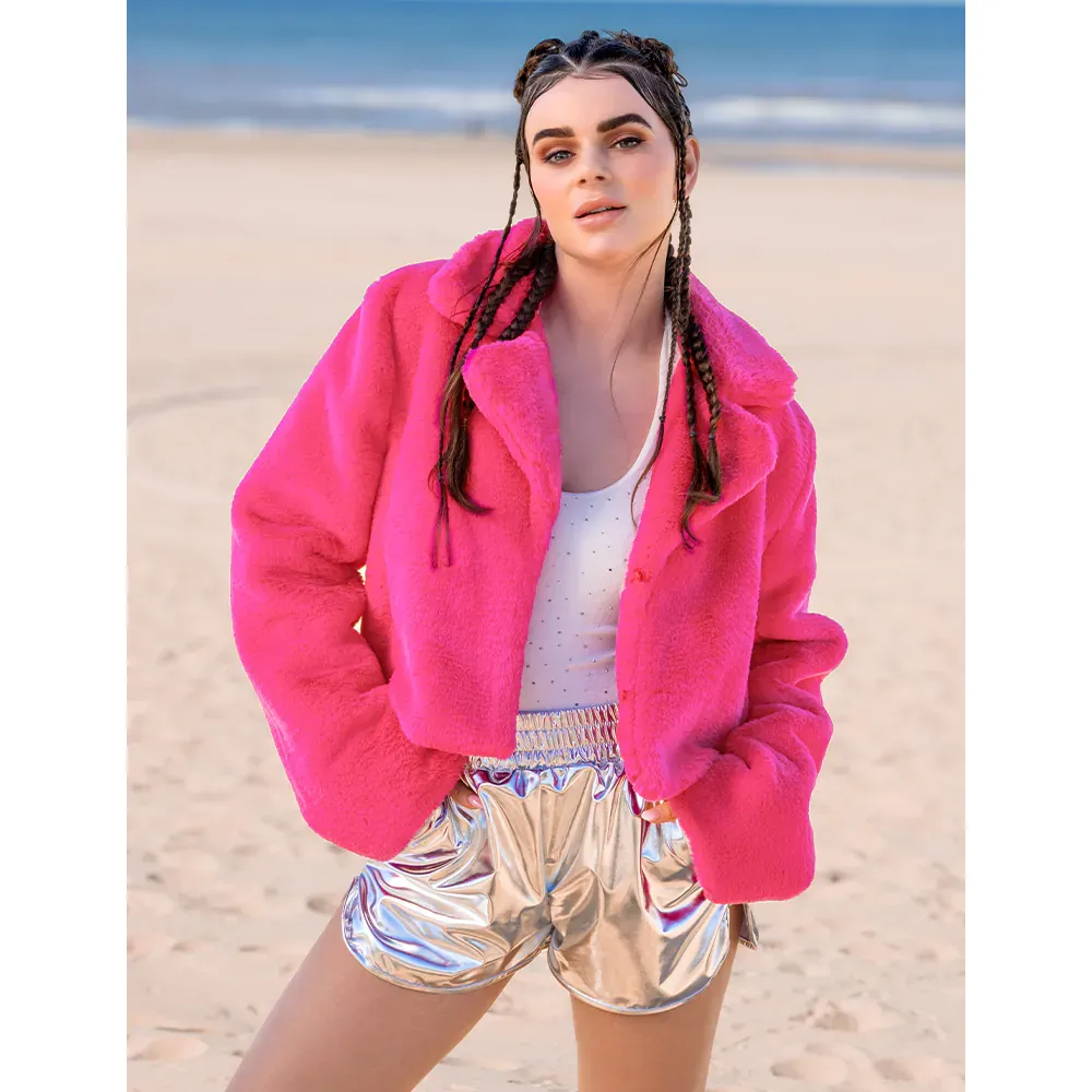 Fluffy neonroze jasje – M/L – dames