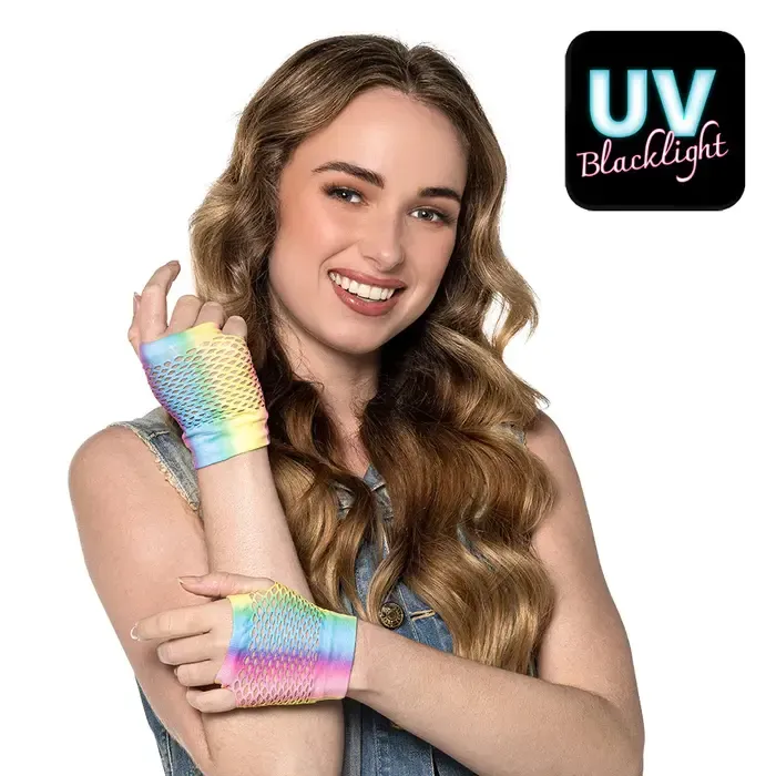Regenboog visnet handschoentjes – UV blacklight