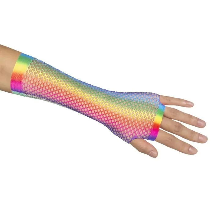 REGENBOOG VISNET HANDSCHOENEN - LANG - VINGERLOOS