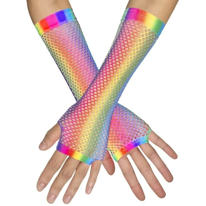 REGENBOOG VISNET HANDSCHOENEN - LANG - VINGERLOOS