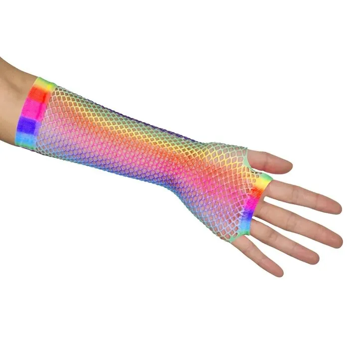 REGENBOOG VISNET HANDSCHOENEN - LANG - VINGERLOOS