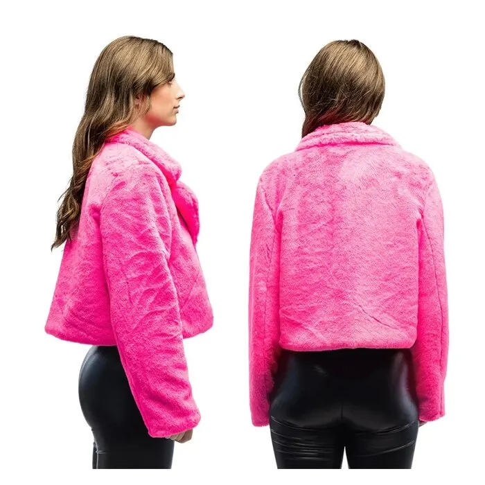FLUFFY NEON ROZE JASJE - M/L - DAMES