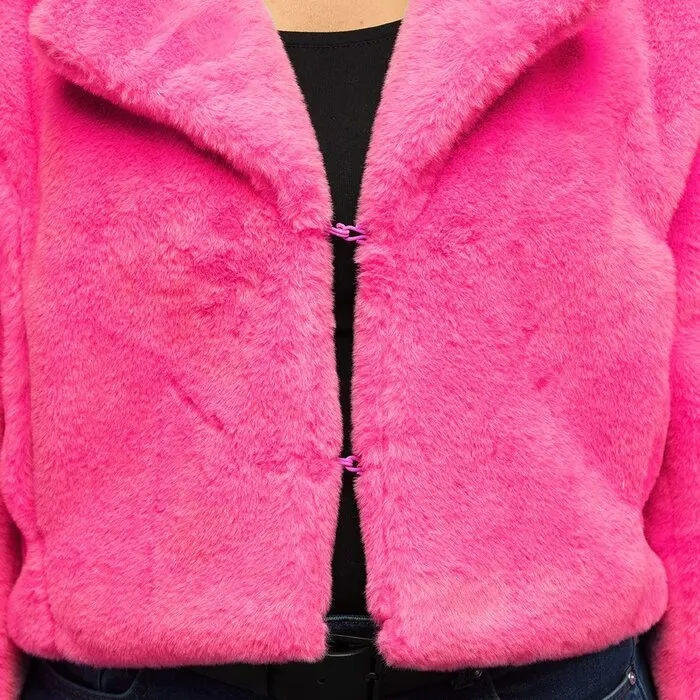 FLUFFY NEON ROZE JASJE - M/L - DAMES