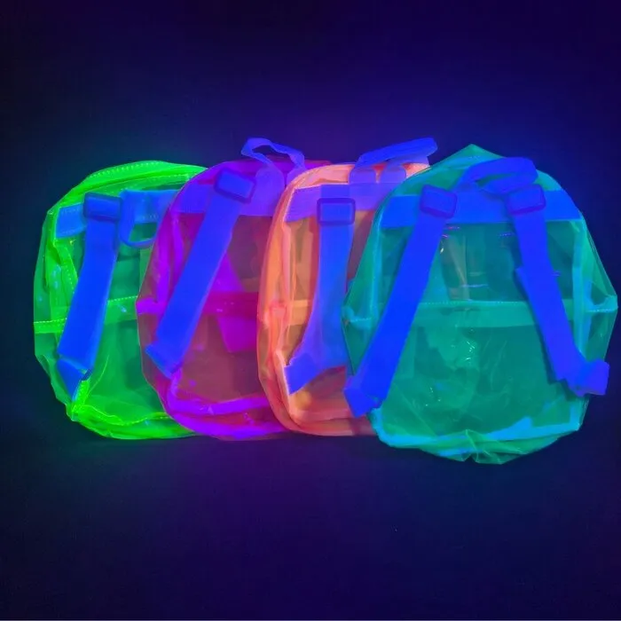 RUGZAK TRANSPARANT - UV / BLACKLIGHT – NEON GROEN