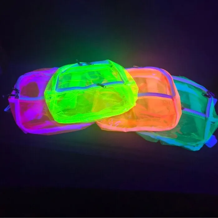 BACKPACK TRANSPARANT - UV / BLACKLIGHT - NEON ORANGE