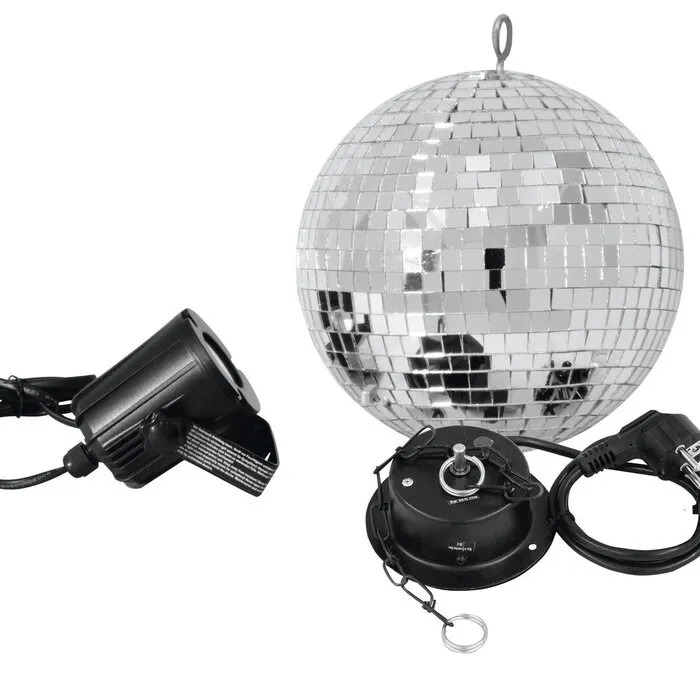 Eurolite Spiegelbal Set 20 cm – Inclusief LED Spot & Motor voor draaiend disco‑effect