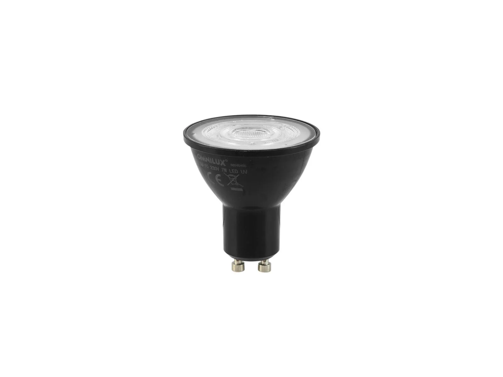 Omnilux OMNILUX GU‑10 230V 7W LED UV – UV‑reflective GU10 spotlight (397 nm)