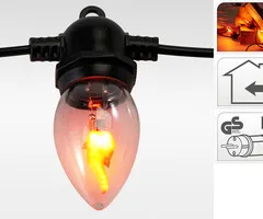 LED vlamverlichting 10 lampjes – Realistisch vlameffect (LED‑puntjes)