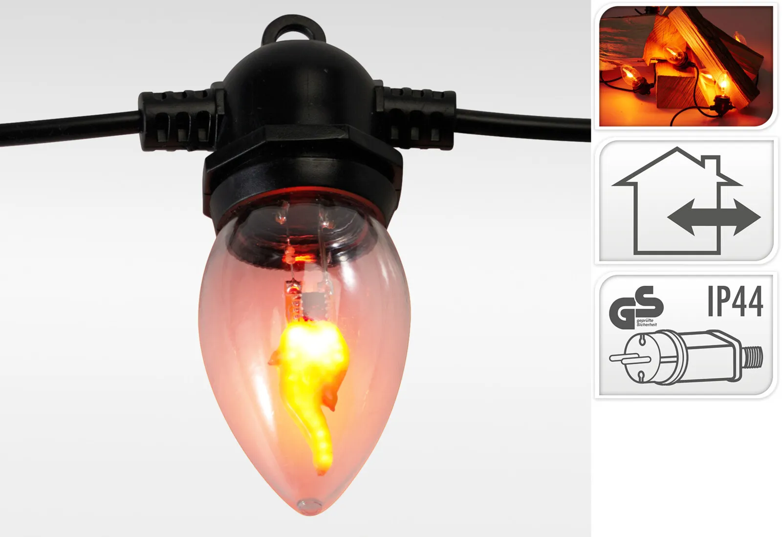 LED vlamverlichting – 10 lampjes – Realistisch vlameffect door LED‑puntjes – Binnen & buiten