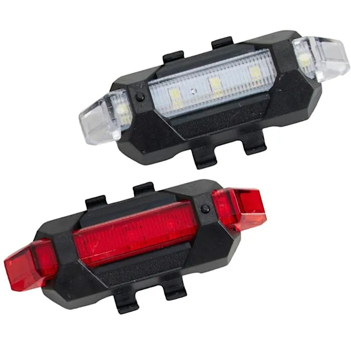 XQMAX LED fietslamp set – voor en achter – USB‑oplaadbaar – Compact & waterbestendig