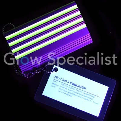 Glow in the Dark Trapprofiel – Aluminium Antislip Profiel met Lichtgevende Inleg – Per Stuk