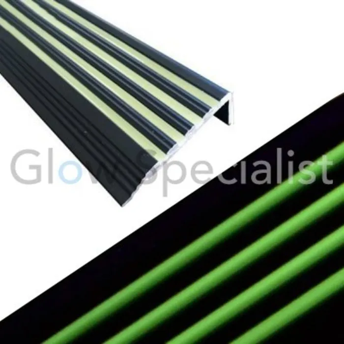 Glow in the Dark Trapprofiel – Aluminium Antislip Profiel met Lichtgevende Inleg – Per Stuk