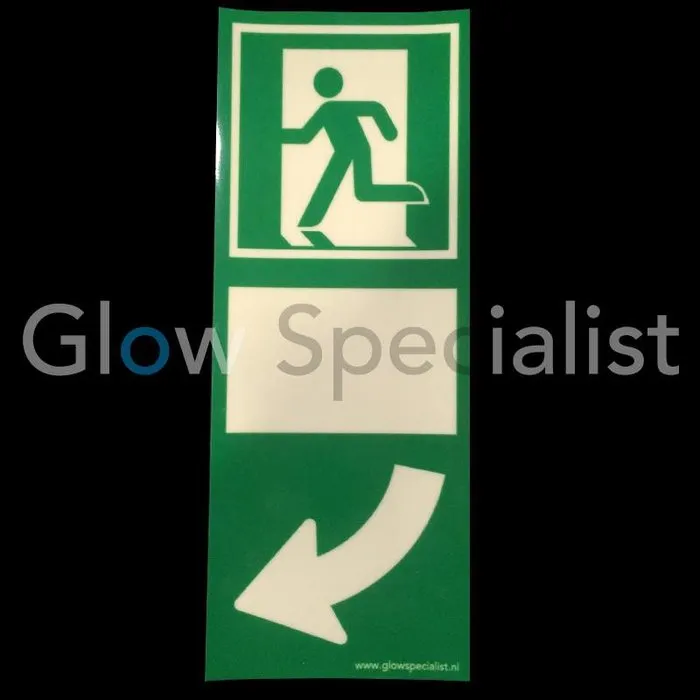 Glow in the dark door handle sign