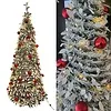 POP-UP CHRISTMAS TREE - 150 LEDS WARM WHITE - SNOW AND RED BAUBLES - 180 CM