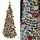 POP-UP CHRISTMAS TREE - 180 CM - 150 LEDS WARM WHITE - SNOW- 36 RED BAUBLES - 8 FUNCTIONS