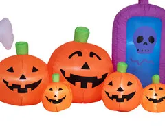 Europalms Halloween opblaasbare spook met pompoenen – 244 cm