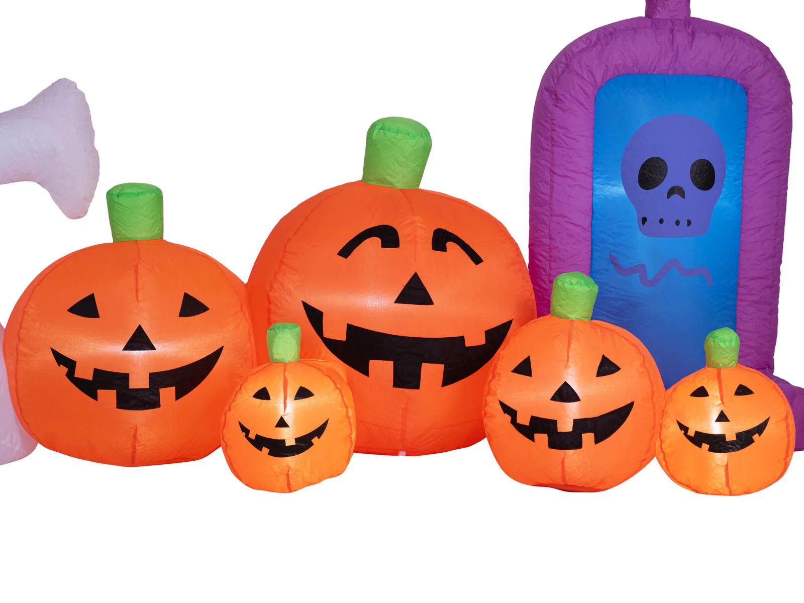 Europalms Halloween inflatable ghost with pumpkins – 244 cm – LED lighting – self‑inflating