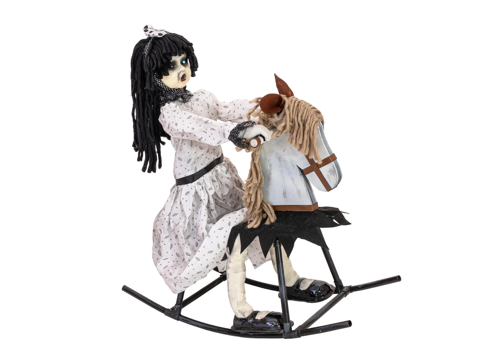 Europalms HALLOWEEN - CREEPYGIRL OP SCHOMMELPAARD - BEWEGEND - 72 CM