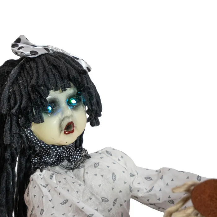 Europalms HALLOWEEN - CREEPYGIRL OP SCHOMMELPAARD - BEWEGEND - 72 CM