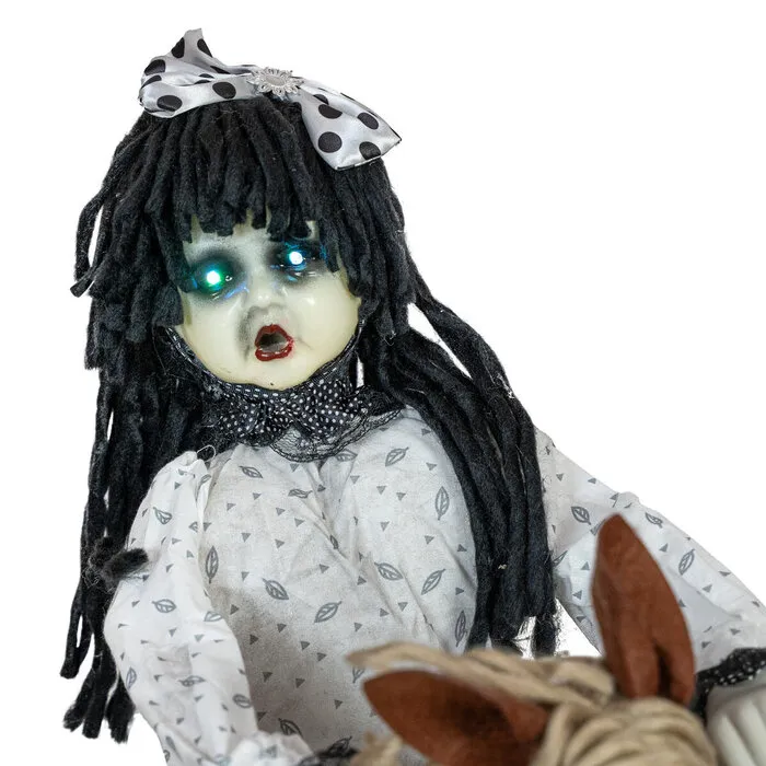 Europalms HALLOWEEN - CREEPYGIRL OP SCHOMMELPAARD - BEWEGEND - 72 CM