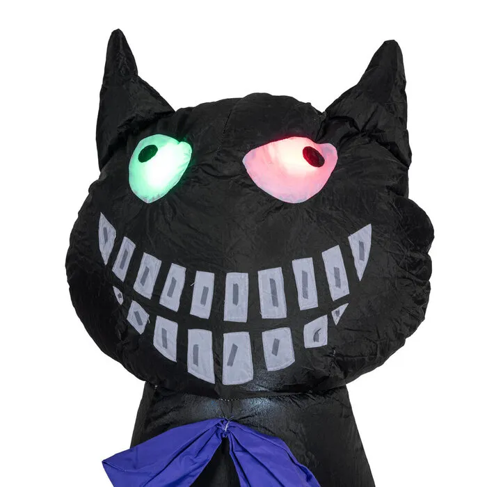 Europalms EUROPALMS Halloween Opblaasbare Kat met Pompoen – 183 cm – LED Ogen – Zelfopblazend – IP44