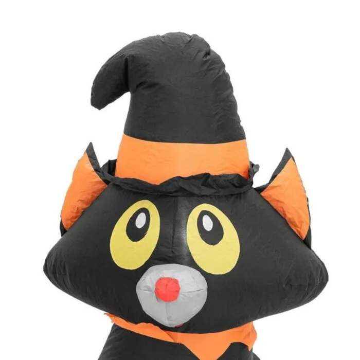 Europalms Halloween inflatable cat – 122 cm – LED lighting – self‑inflating