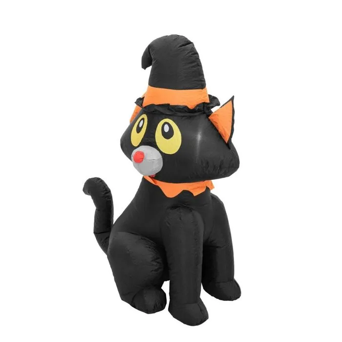 Europalms Halloween inflatable cat – 122 cm – LED lighting – self‑inflating