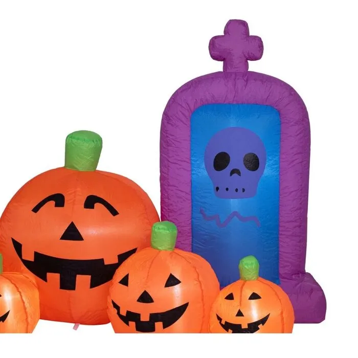 Europalms HALLOWEEN INFLATABLE GHOST WITH PUMPKINS 244 CM – LED LIGHTING - SELF INFLATABLE