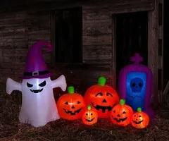 Europalms HALLOWEEN OPBLAASBAAR SPOOK MET POMPOENEN – 244 CM