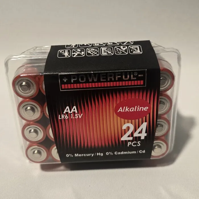 AA LR6 1.5V Alkaline Batteries 24 Pack - +Powerful+