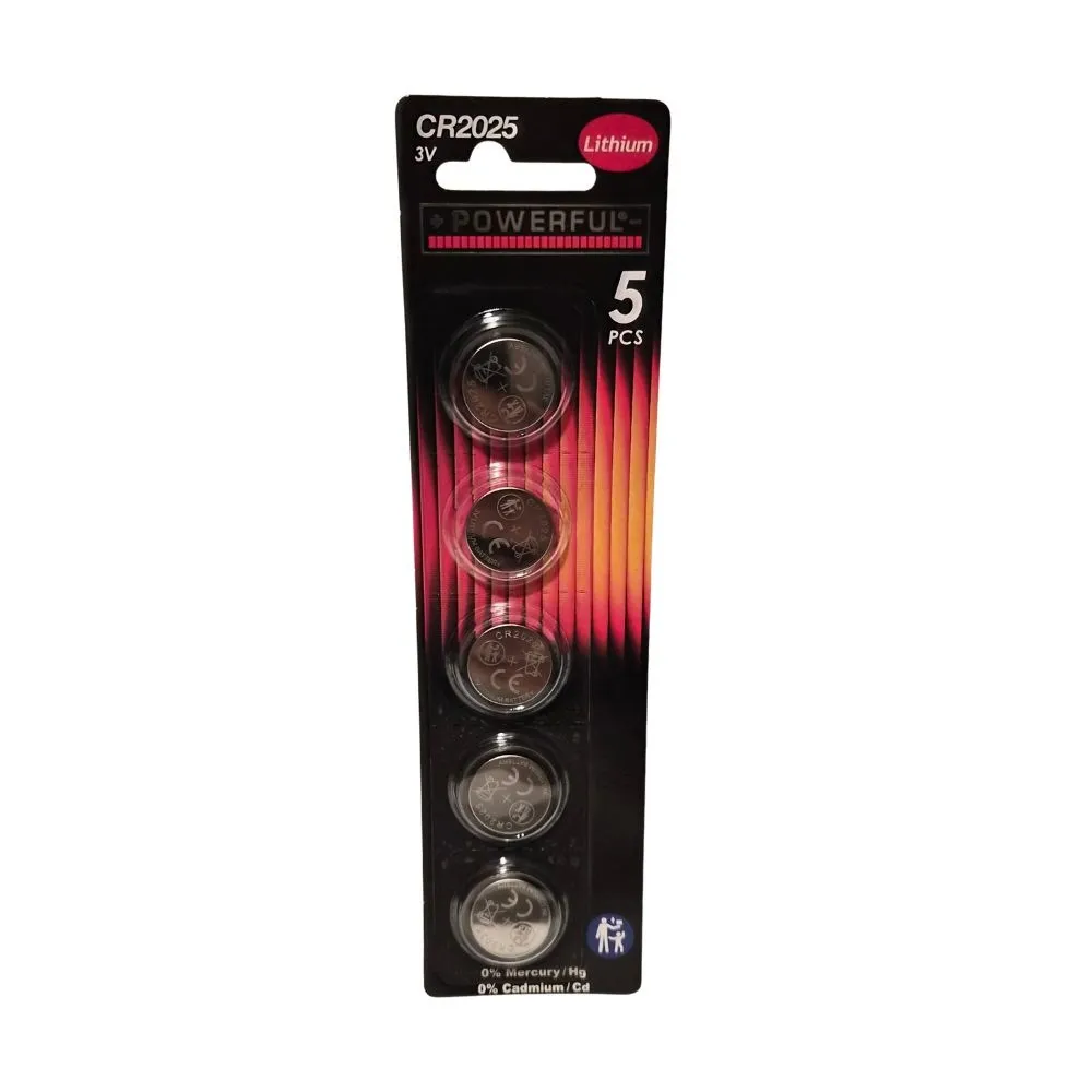 CR2025 3V LITHIUM BATTERIJ - 5 STUKS +POWERFUL+