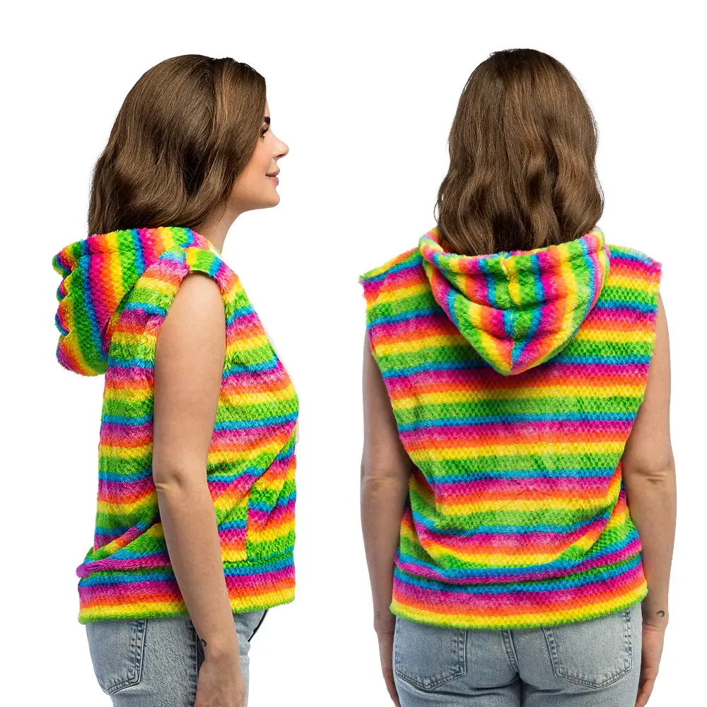 Neon Bodywarmer Fluffy Rainbow L/XL