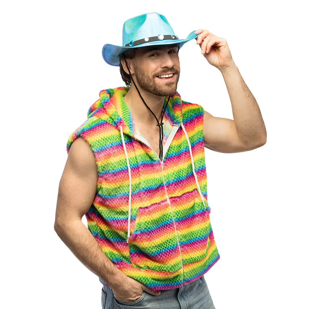 Neon Bodywarmer Fluffy Rainbow L/XL