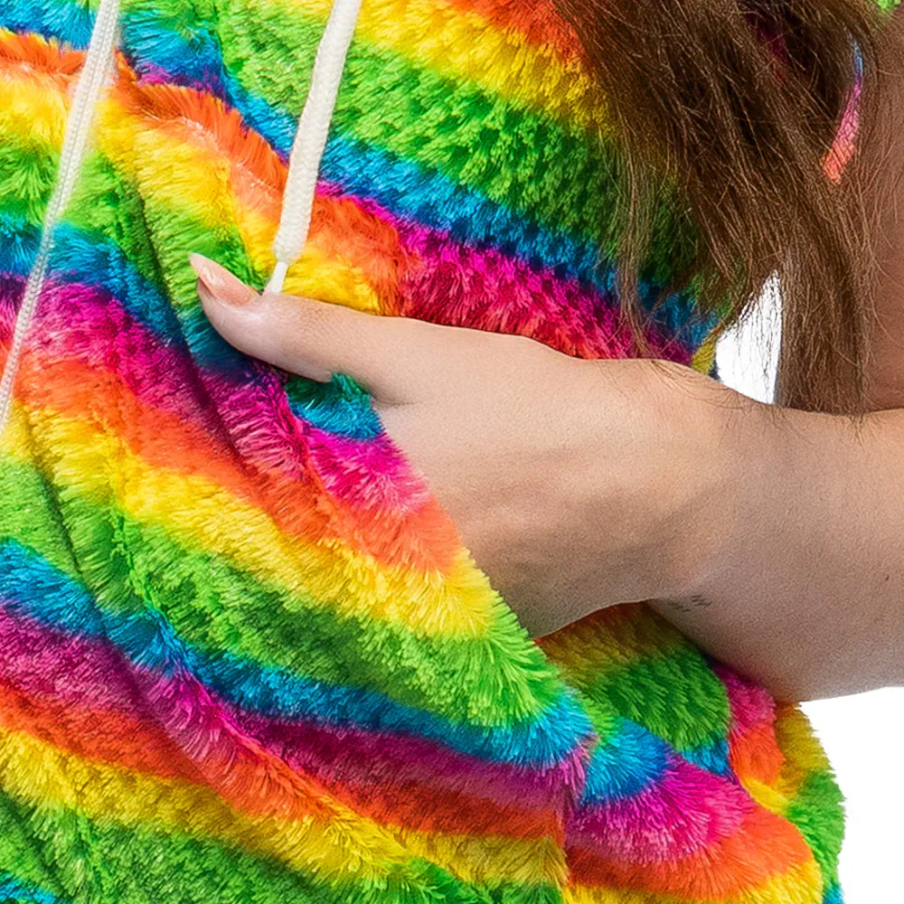 Neon Bodywarmer Fluffy Rainbow L/XL